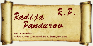 Radija Pandurov vizit kartica